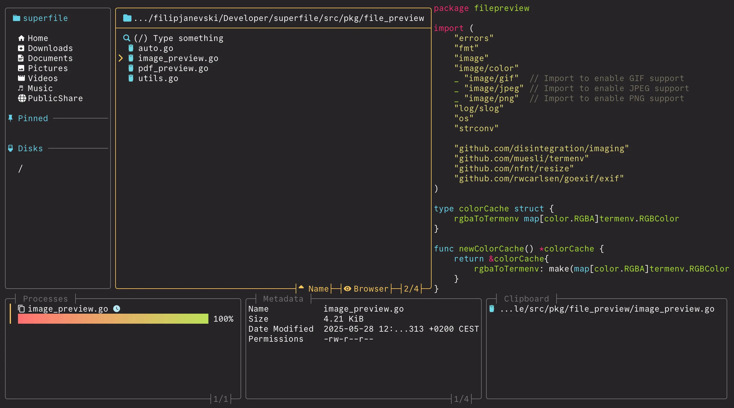 0x96f theme preview showing dark color scheme with blue accents